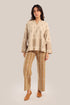 Loose fit patterned jacquard sweater